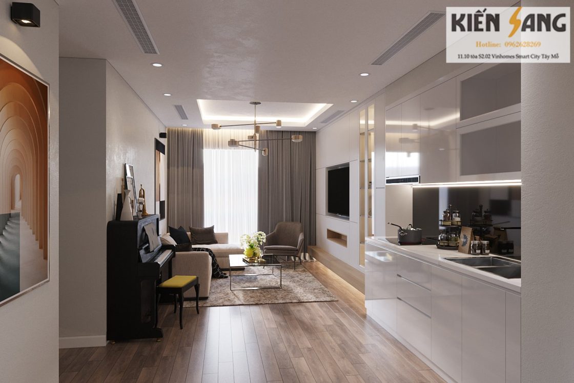 Thiết kế nội thất căn hộ 2pn,2vs Tòa Park1 – KĐT TimesCity
