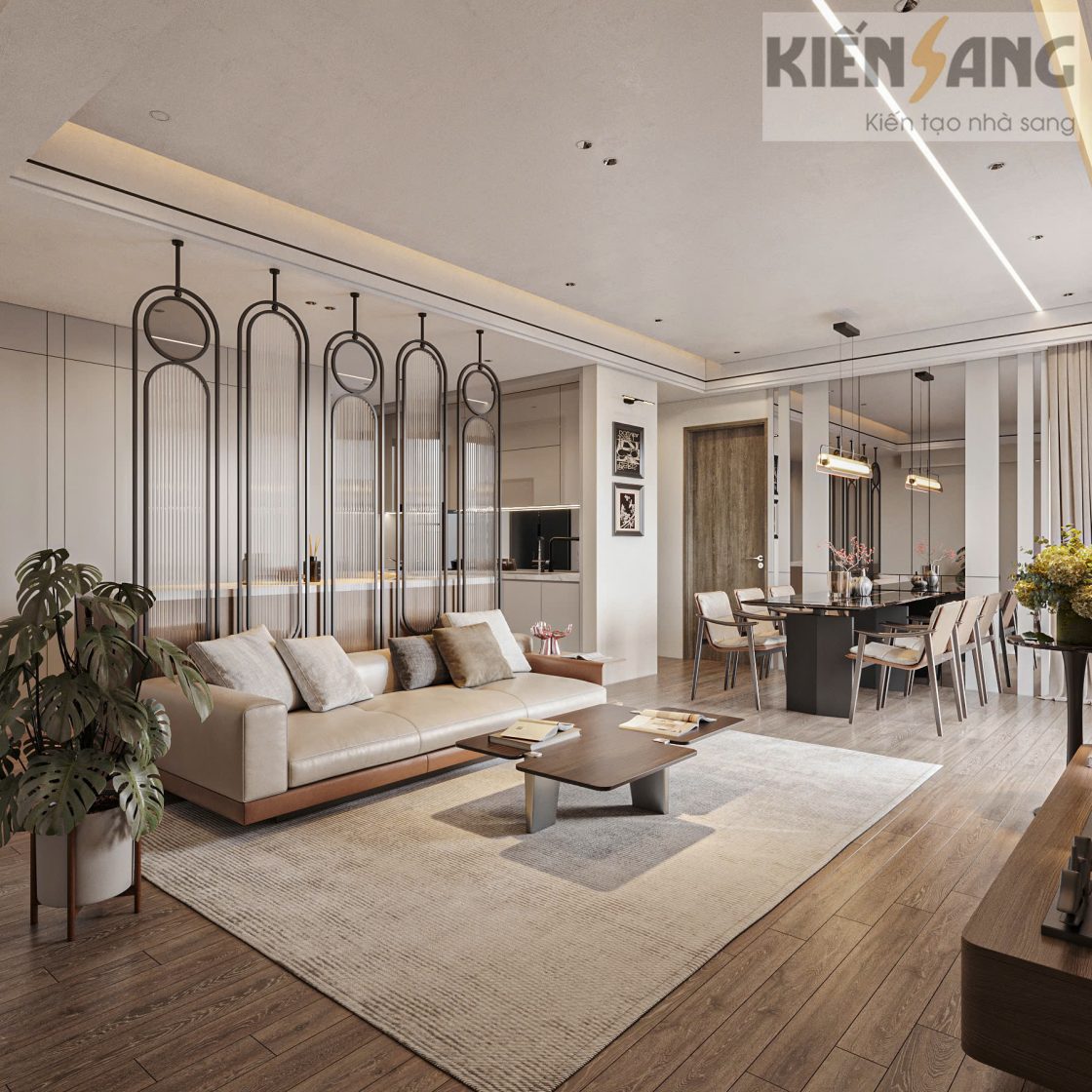 Thiết kế nội thất căn hộ 83m2 trục xx05 Tòa A3 Rừng Cọ – KĐT Ecopark