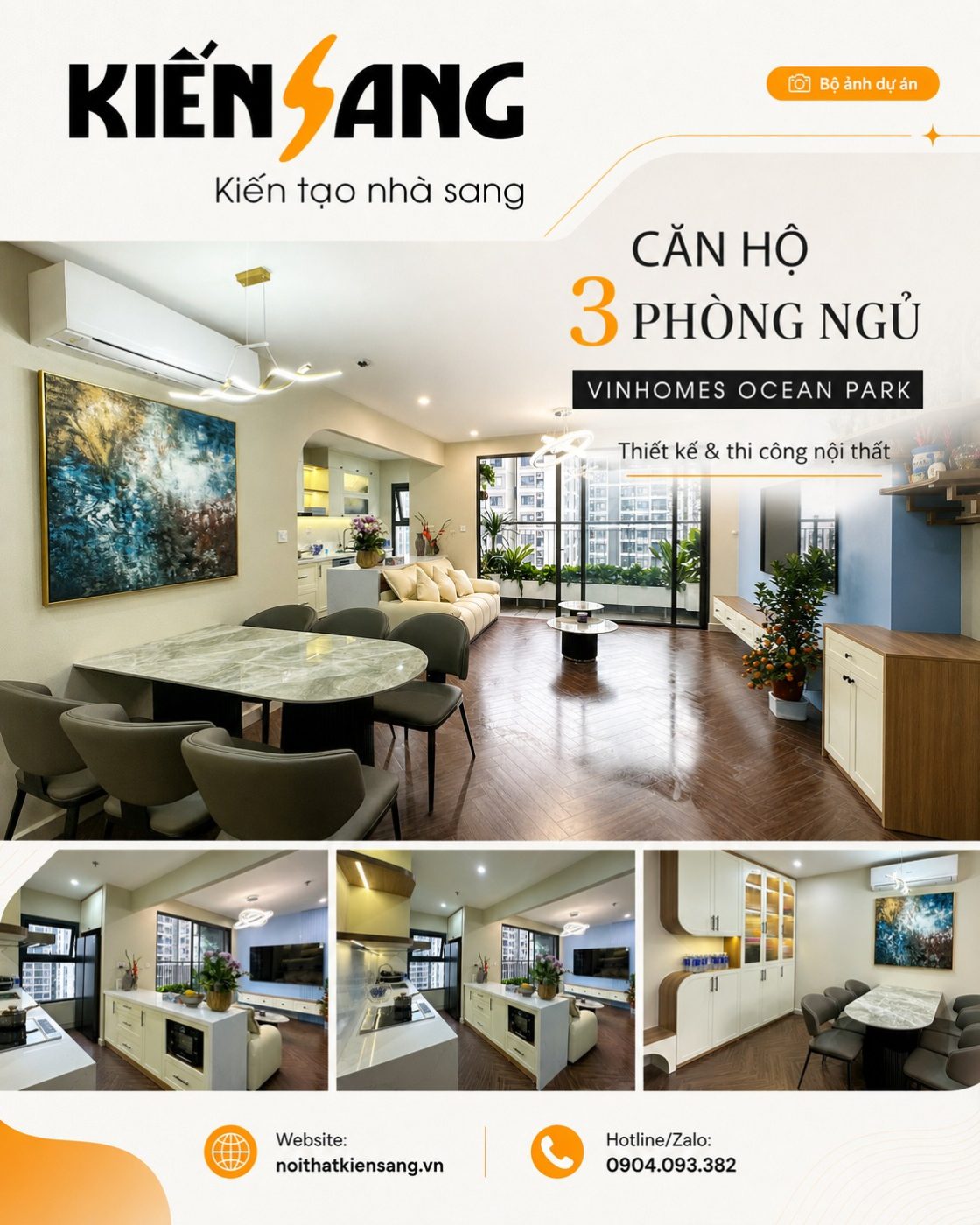 Hoàn thiện nội thất 3pn S108 – KĐT Vinhomes OceanPark