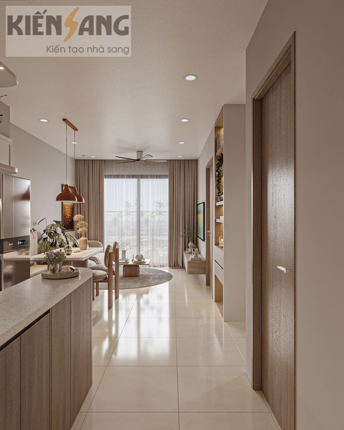 Thiết kế nội thất căn hộ 1pn trục xx01 tòa S2.10 KĐT VHOP