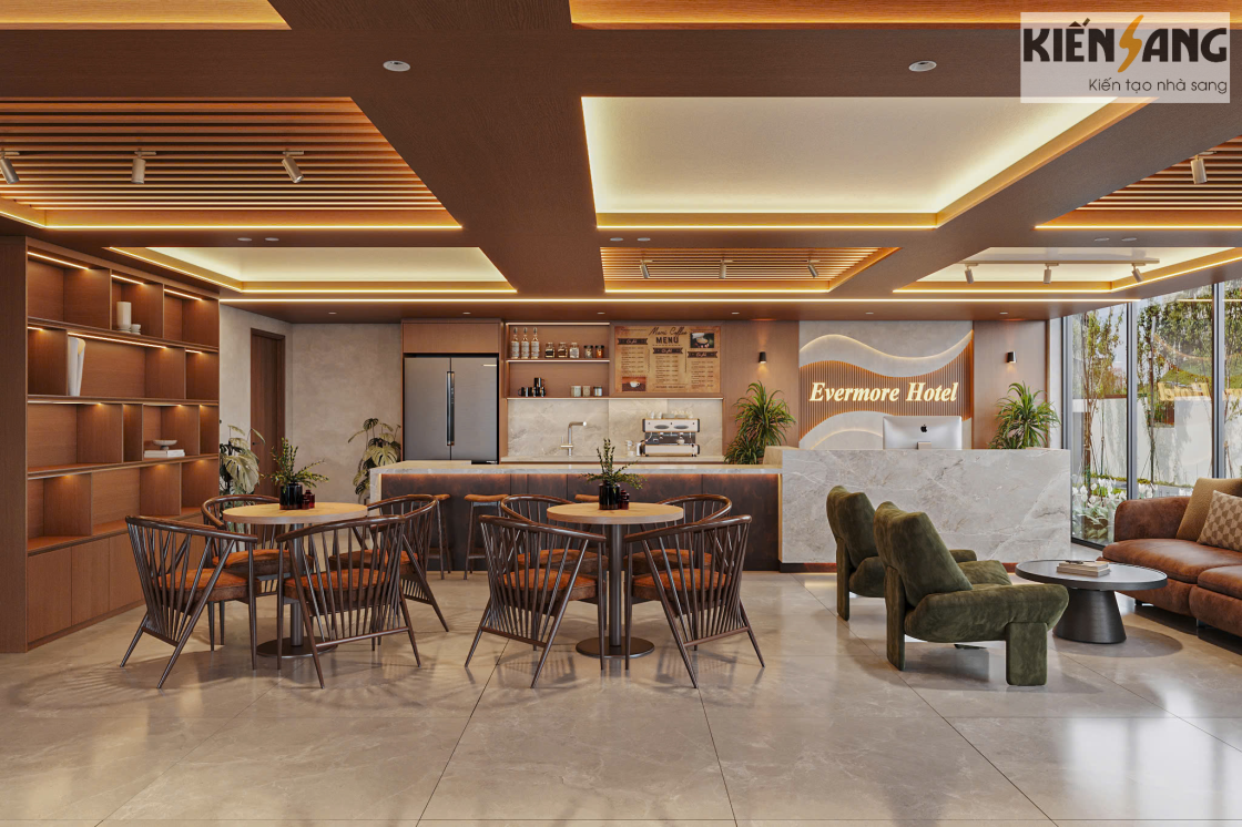 Thiết kế nội thất Sảnh KS Evermore Hotel Tại TP Hoa Lư Ninh Bình
